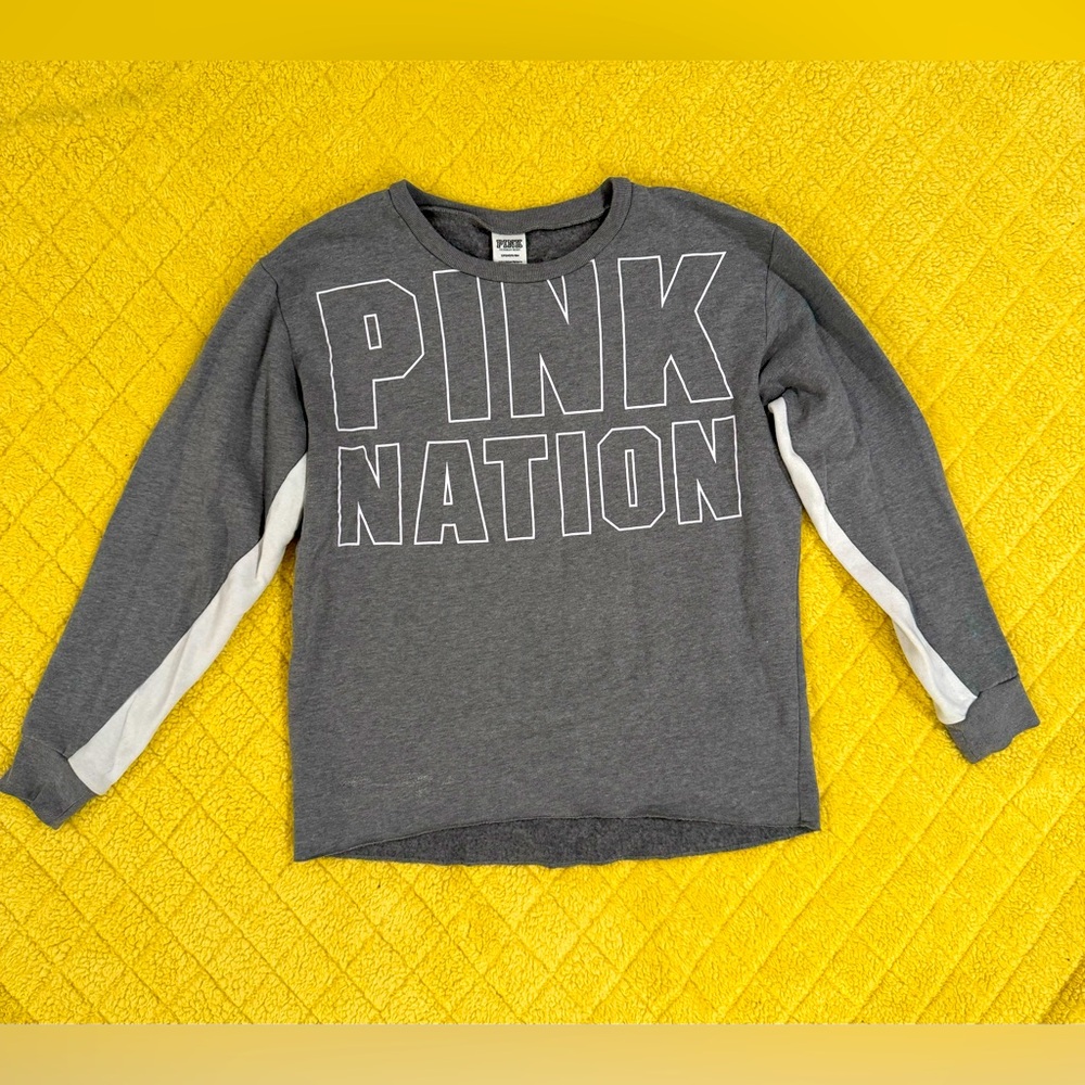 Victoria’s Secret PINK Nation Gray & White Legging Crew | Women’s Small